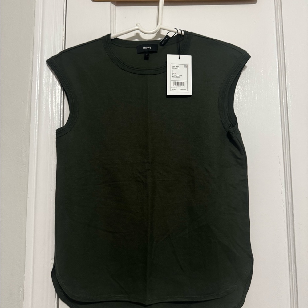 Theory Women's Green Sleeveless Top